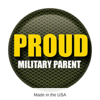 6 Pack Bulk Proud Military Parent Button - Green