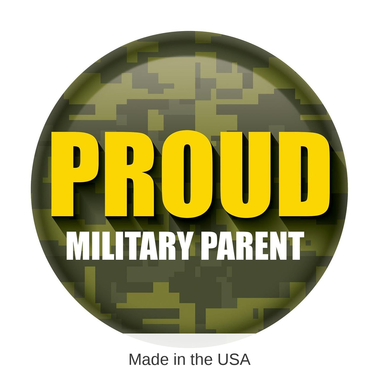 6 Pack Bulk Proud Military Parent Button - Green Camo