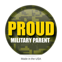 6 Pack Bulk Proud Military Parent Button - Green Camo