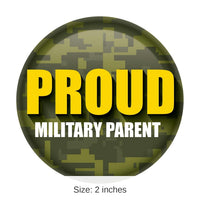 6 Pack Bulk Proud Military Parent Button - Green Camo