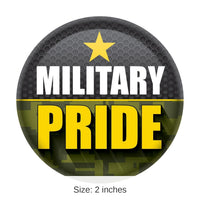 6 Pack Bulk Military Pride Button- Army- Star