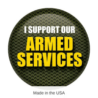 6 Pack Bulk I Support Our Armed Services Button