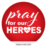 6 Pack Bulk Pray For Our Heroes Button- Red
