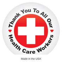 6 Pack Bulk Thank You To All Our Health Care Workers Button- Red