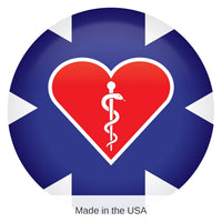 6 Pack Bulk Medical Star Icon with Heart and Caduceus Button
