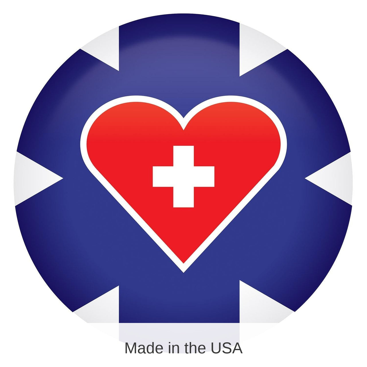 6 Pack Bulk Medical Star Icon with Heart and Cross Button