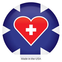 6 Pack Bulk Medical Star Icon with Heart and Cross Button