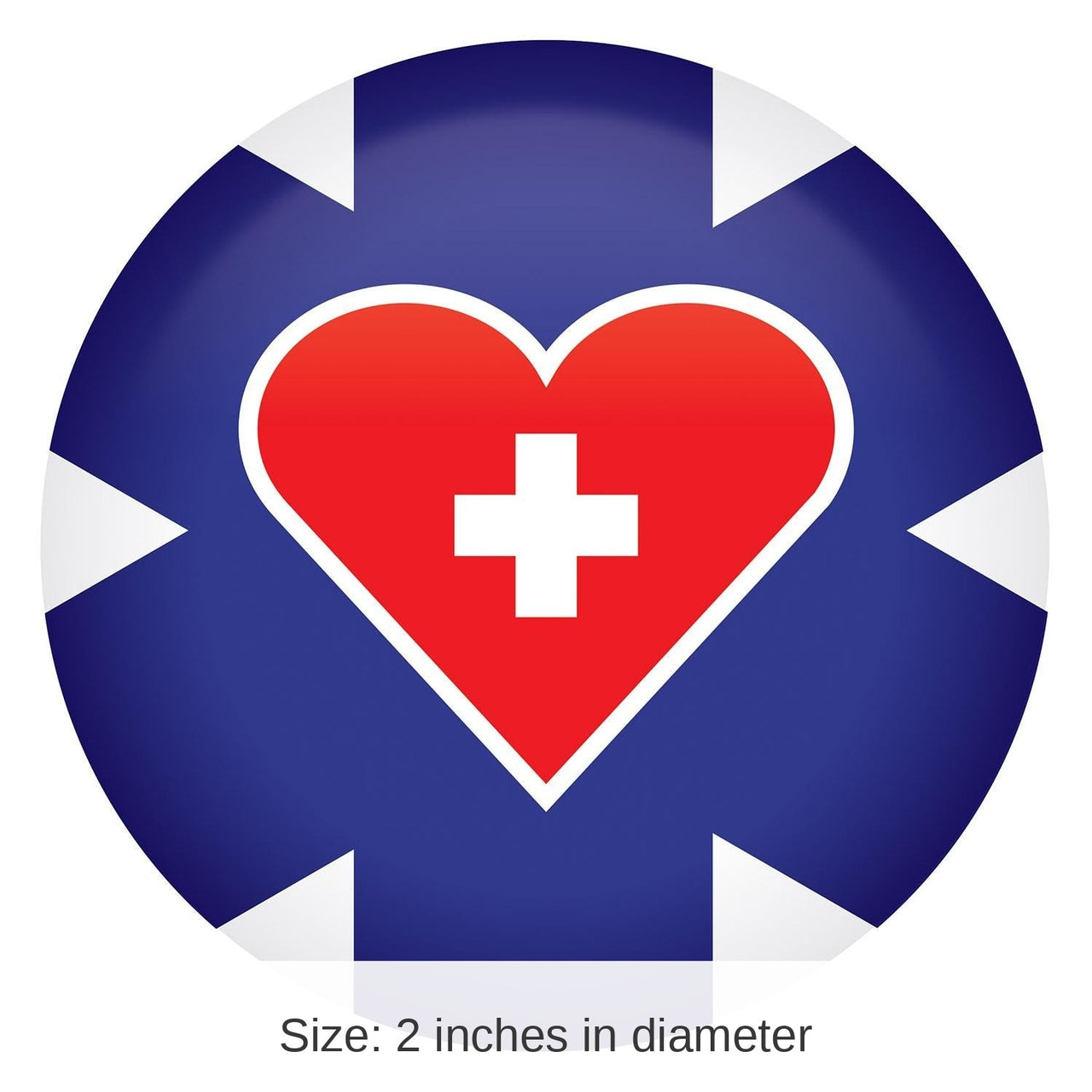 6 Pack Bulk Medical Star Icon with Heart and Cross Button