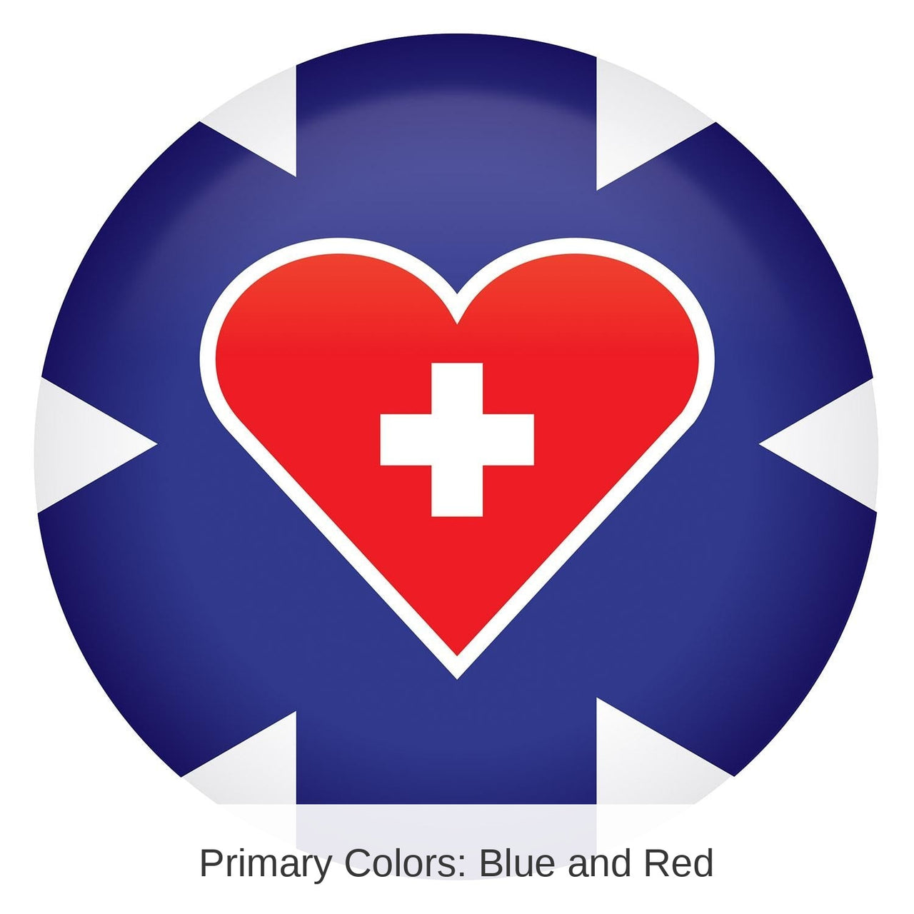 6 Pack Bulk Medical Star Icon with Heart and Cross Button