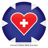 6 Pack Bulk Medical Star Icon with Heart and Cross Button