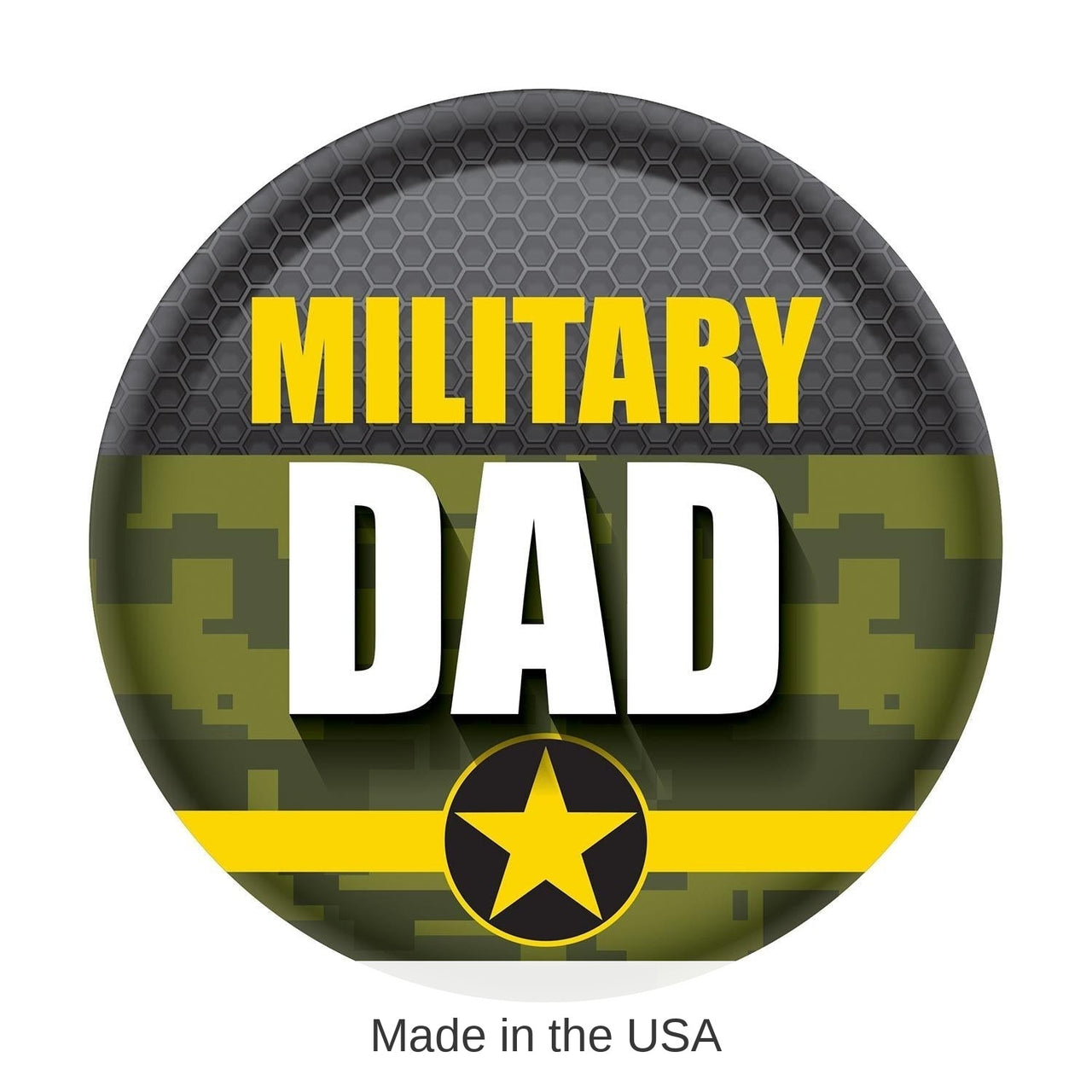 6 Pack Bulk Military Dad Button- Army