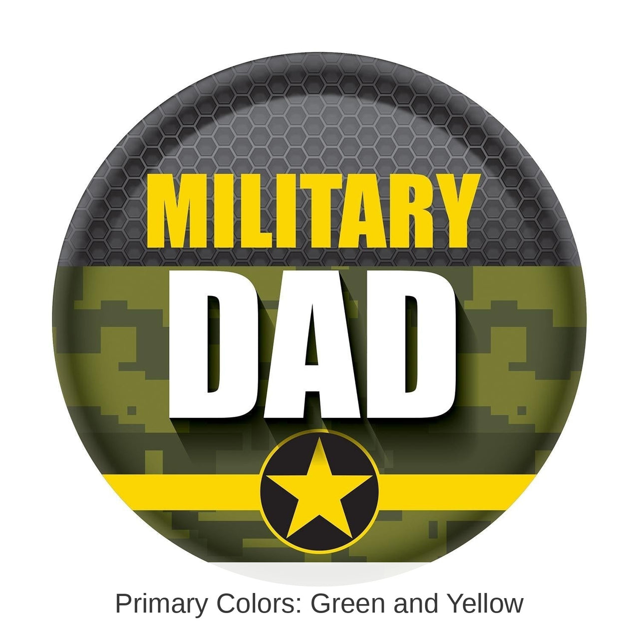 6 Pack Bulk Military Dad Button- Army