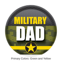 6 Pack Bulk Military Dad Button- Army