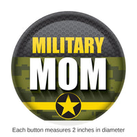 6 Pack Bulk Military Mom Button- Army