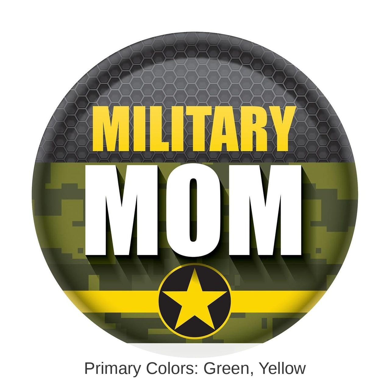 6 Pack Bulk Military Mom Button- Army