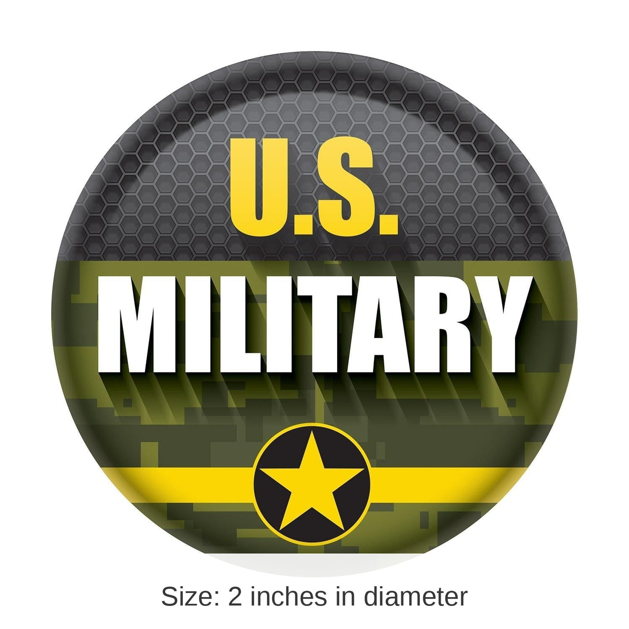 6 Pack Bulk U.S. Military Button- Army