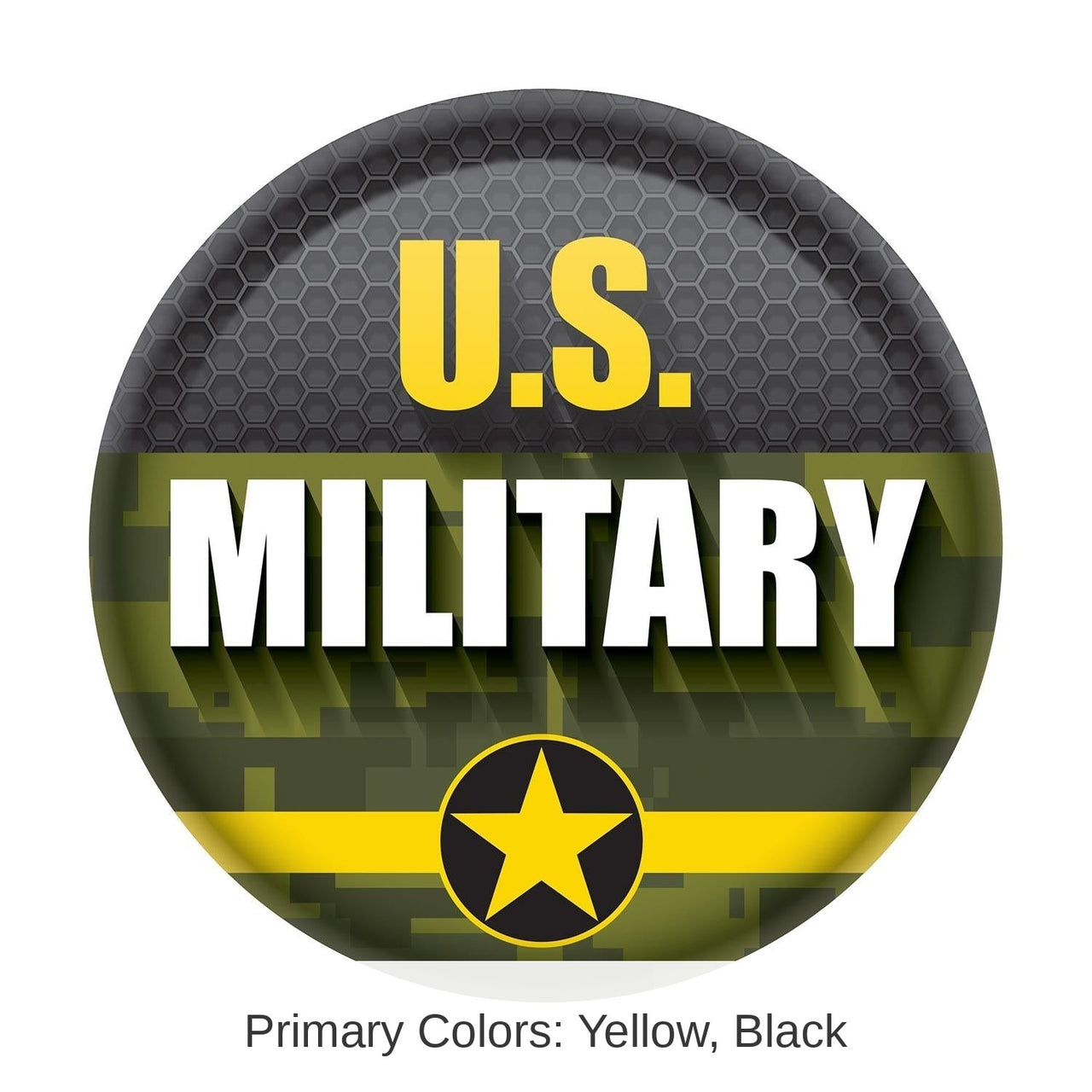 6 Pack Bulk U.S. Military Button- Army
