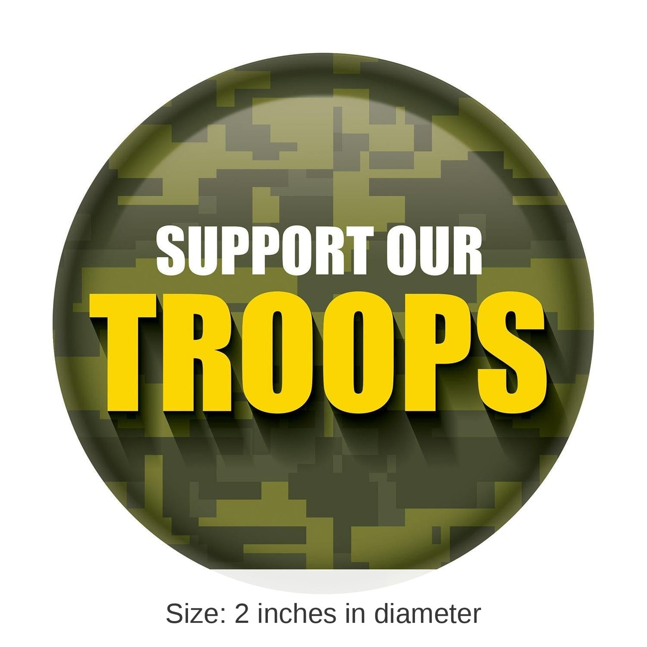 6 Pack Bulk Support Our Troops Button - Camo
