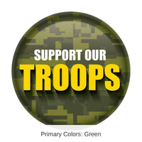 6 Pack Bulk Support Our Troops Button - Camo