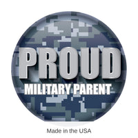 6 Pack Bulk Proud Military Parent Button - Navy