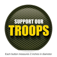 6 Pack Bulk Support Our Troops Button - Green