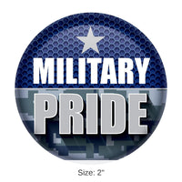 6 Pack Bulk Military Pride Button- Navy- Star