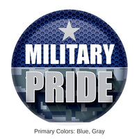6 Pack Bulk Military Pride Button- Navy- Star