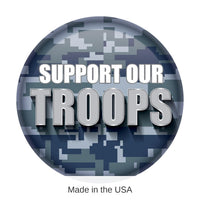 6 Pack Bulk Support Our Troops Button - Navy
