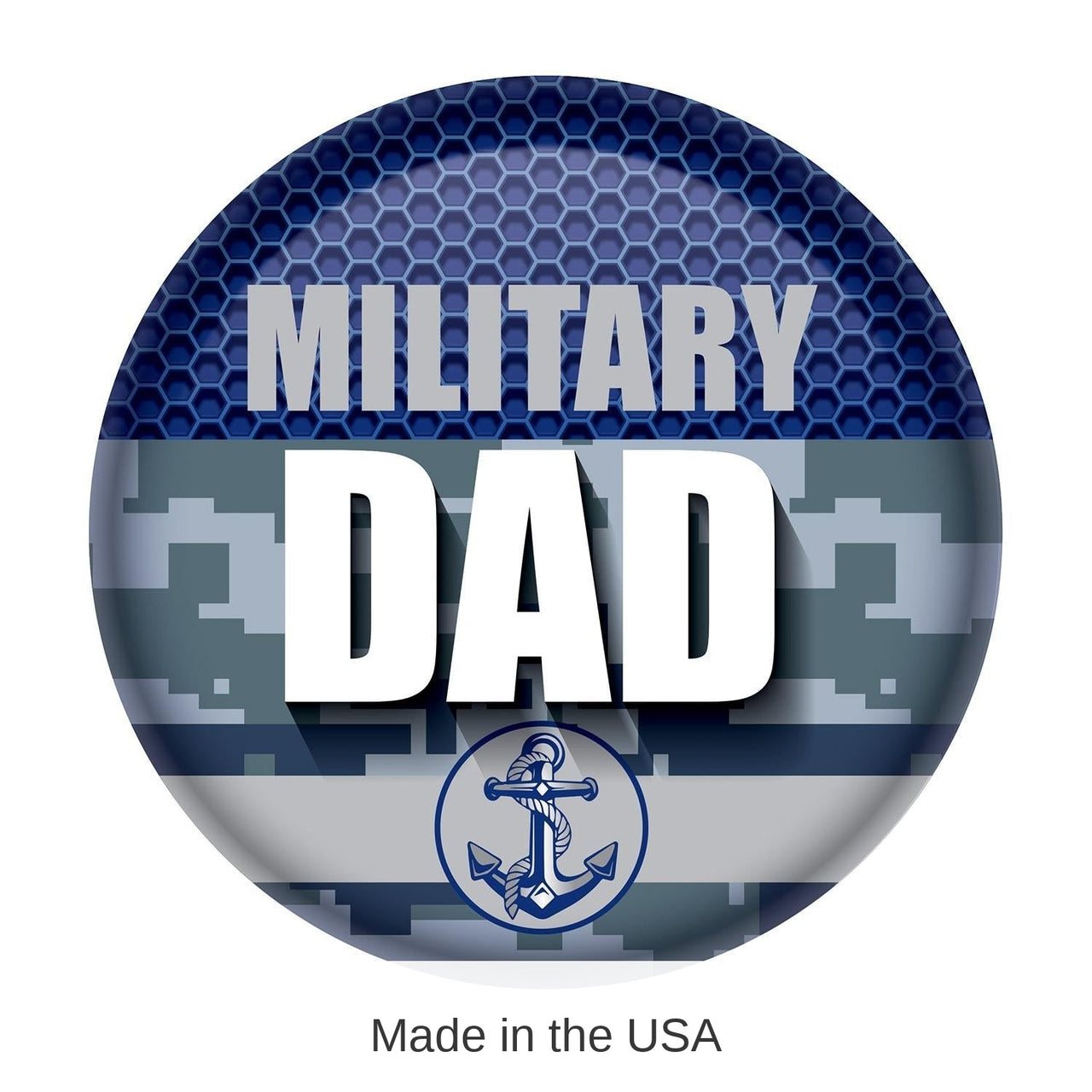6 Pack Bulk Military Dad Button- Navy