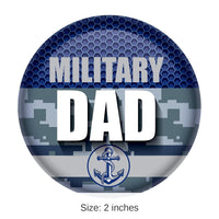 6 Pack Bulk Military Dad Button- Navy
