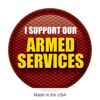 6 Pack Bulk I Support Our Armed Services Button - Red