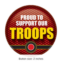 6 Pack Bulk Proud To Support Our Troops Button- Marines- Red