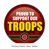 6 Pack Bulk Proud To Support Our Troops Button- Marines- Red