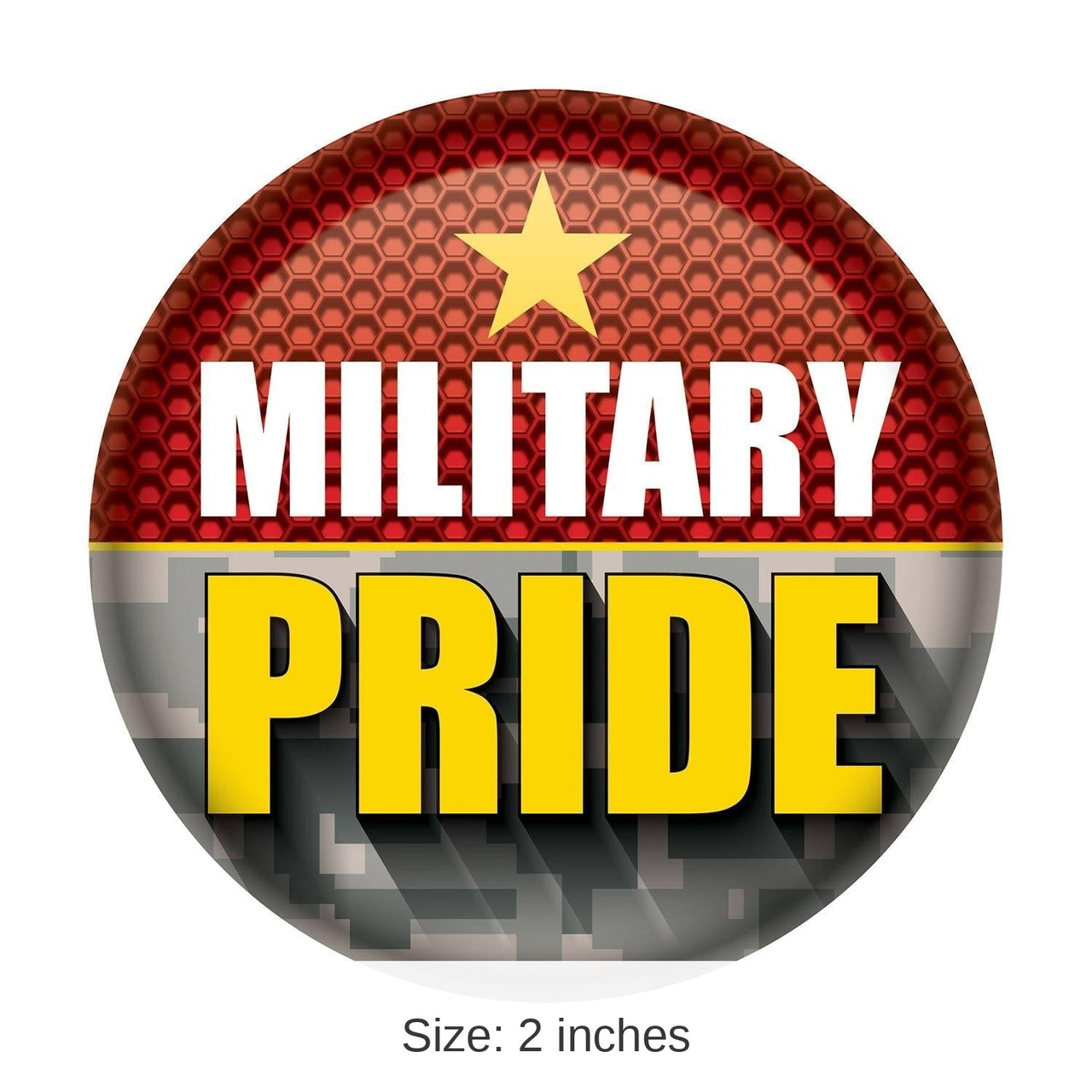 6 Pack Bulk Military Pride Button- Marines- Star