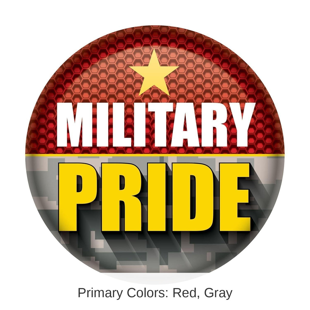 6 Pack Bulk Military Pride Button- Marines- Star