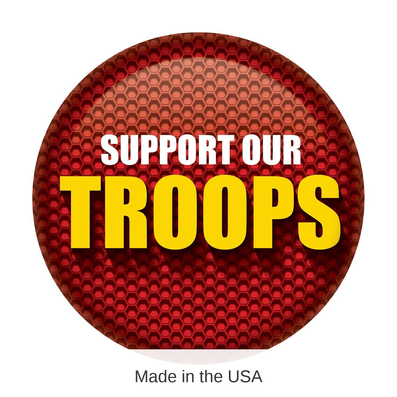 6 Pack Bulk Support Our Troops Button - Red