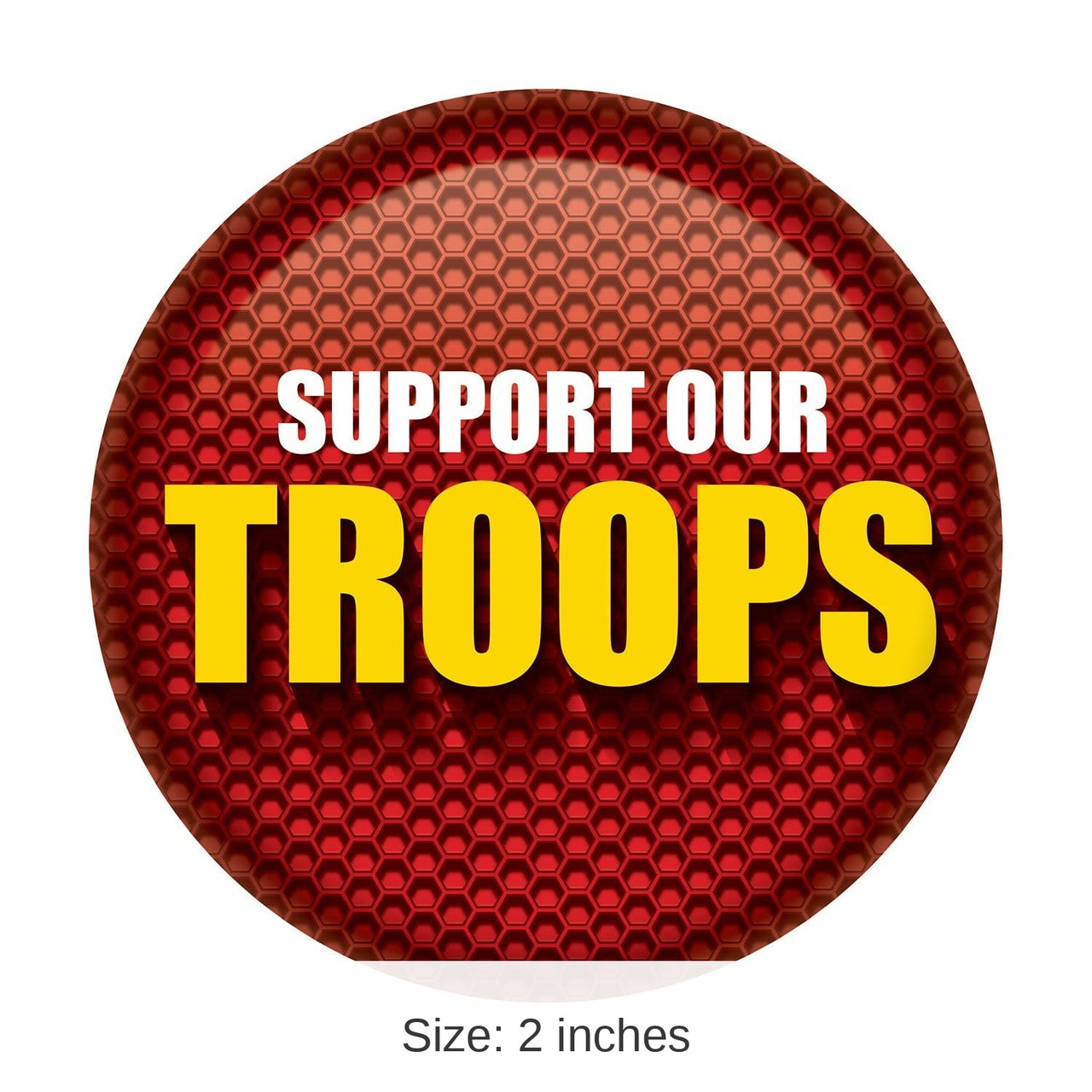 6 Pack Bulk Support Our Troops Button - Red