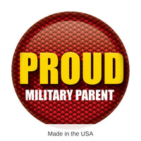 6 Pack Bulk Proud Military Parent Button - Red
