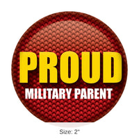 6 Pack Bulk Proud Military Parent Button - Red