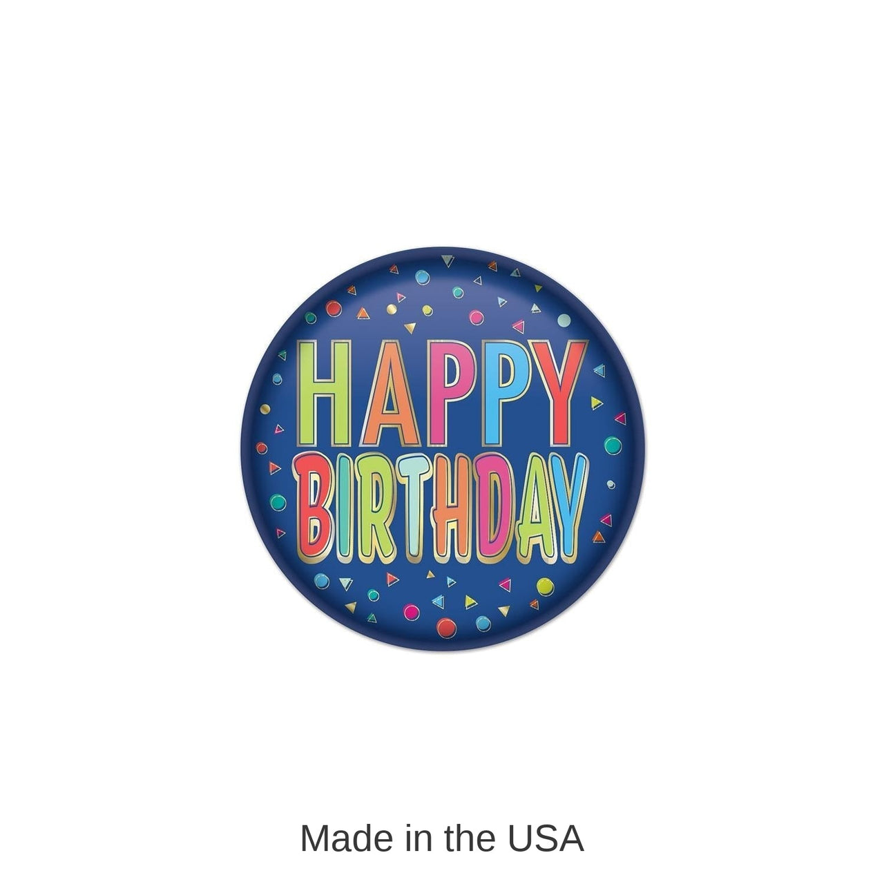 6 Pack Bulk Happy Birthday Button- Blue