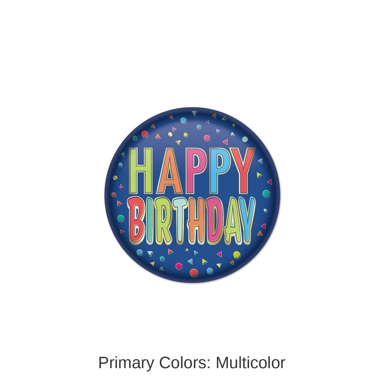 6 Pack Bulk Happy Birthday Button- Blue