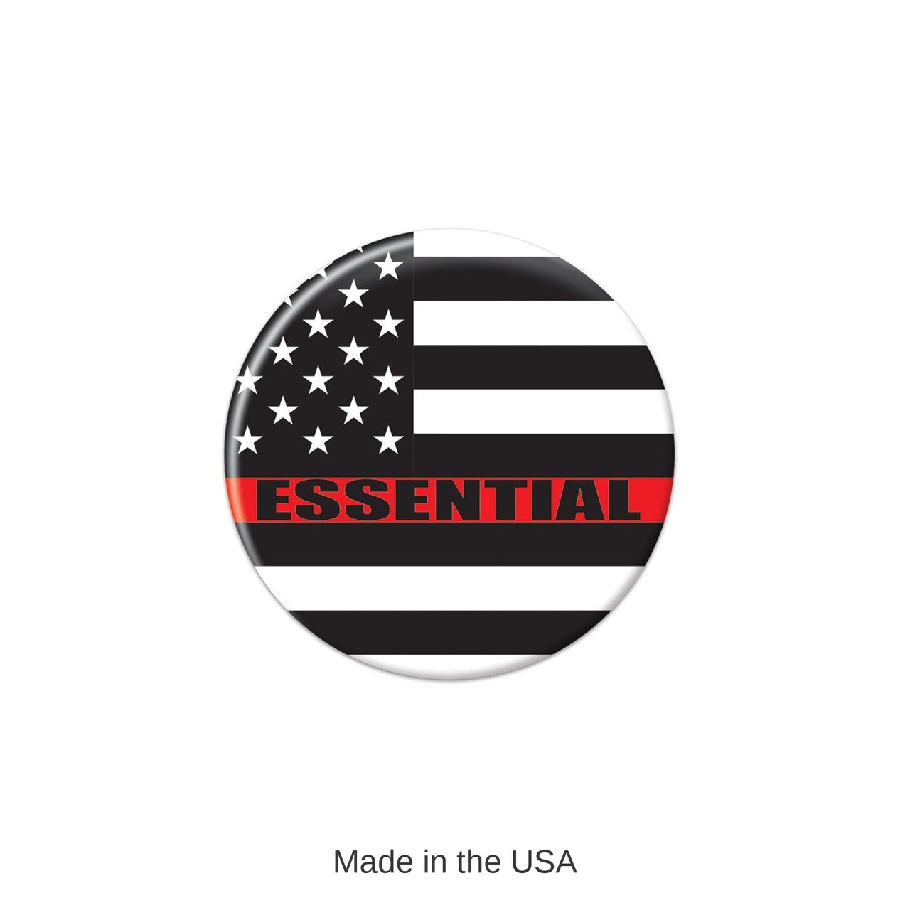 6 Pack Bulk Essential Personnel Button Black/White/Red