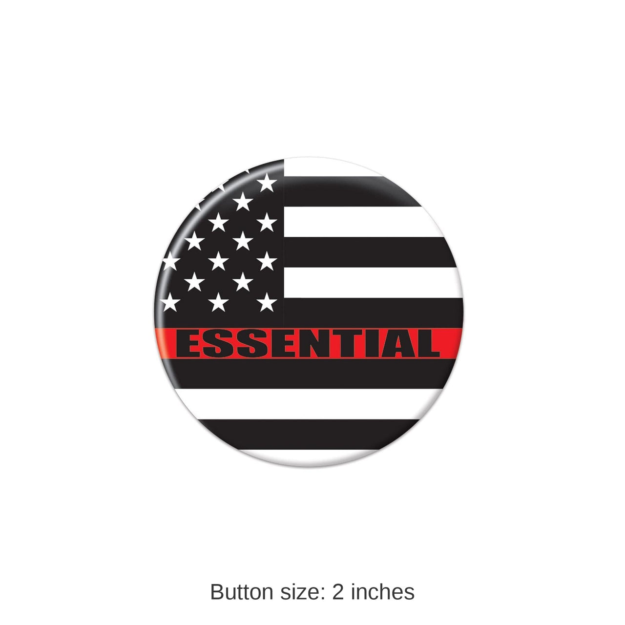 6 Pack Bulk Essential Personnel Button Black/White/Red
