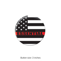 6 Pack Bulk Essential Personnel Button Black/White/Red