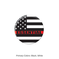 6 Pack Bulk Essential Personnel Button Black/White/Red