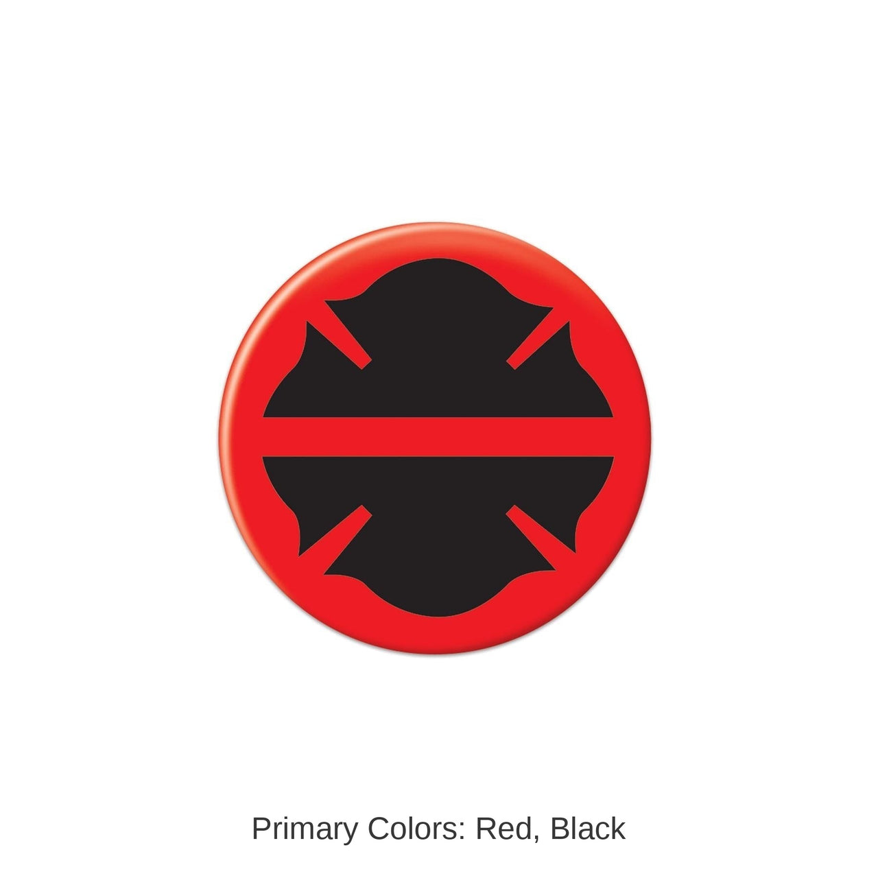 6 Pack Bulk Firefighter Maltese Silhouette Button