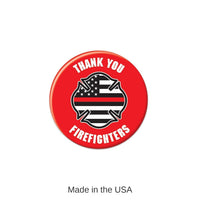6 Pack Bulk Thank You Firefighters Button- Red