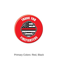 6 Pack Bulk Thank You Firefighters Button- Red