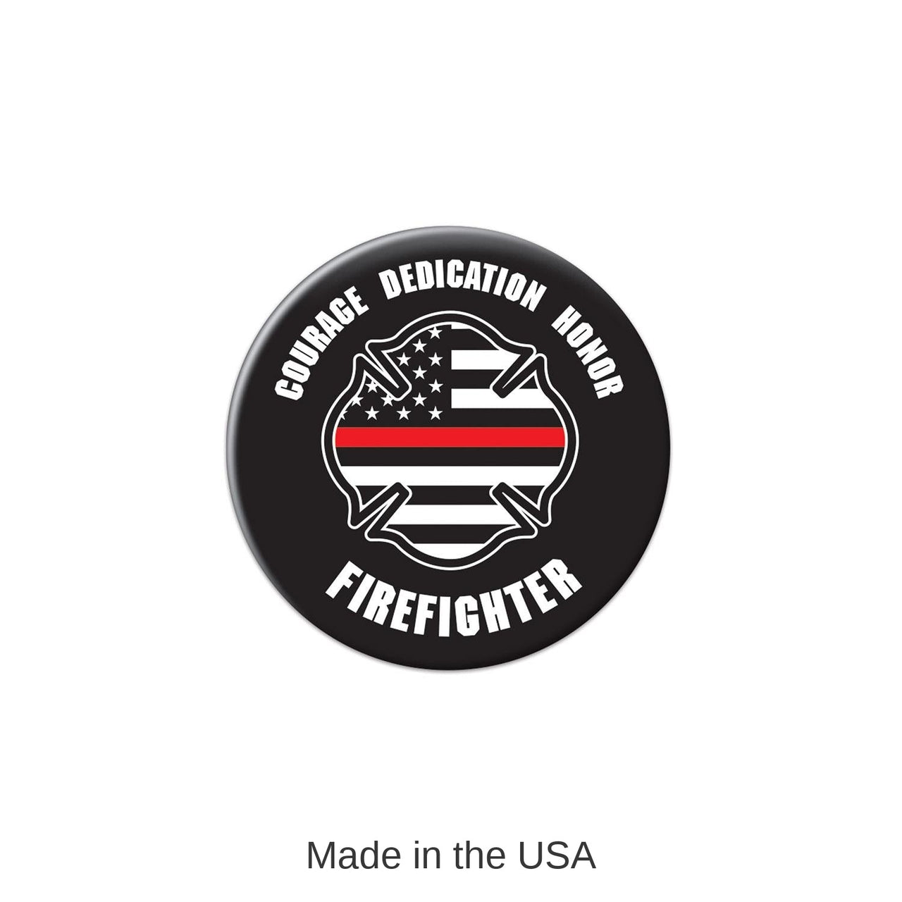 6 Pack Bulk Courage Dedication Honor Firefighter Button
