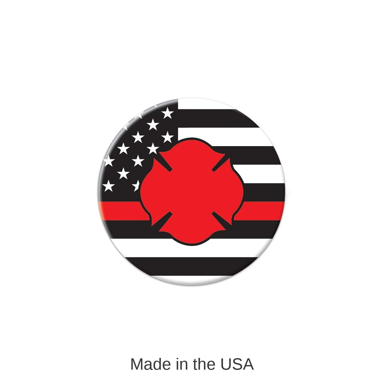 6 Pack Bulk Firefighter Maltese Icon with Flag Button